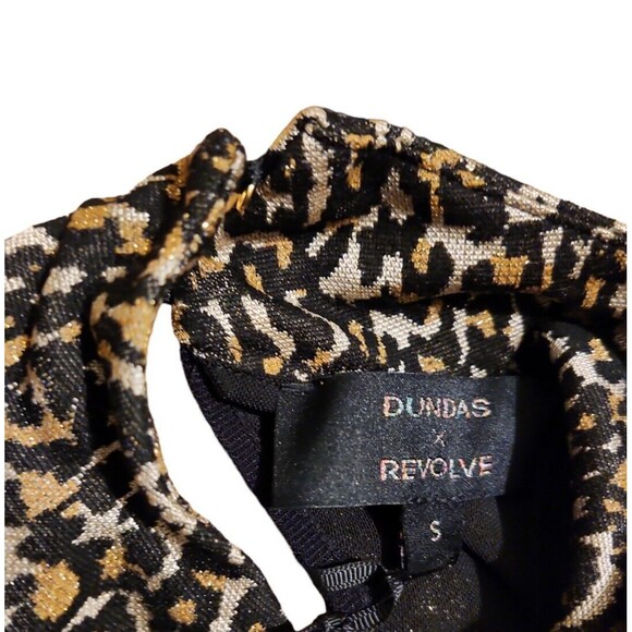 Dundas X Revolve Rave Leopard Mini Dress Womens Small Zappa Black And Gold Party - Picture 9 of 9